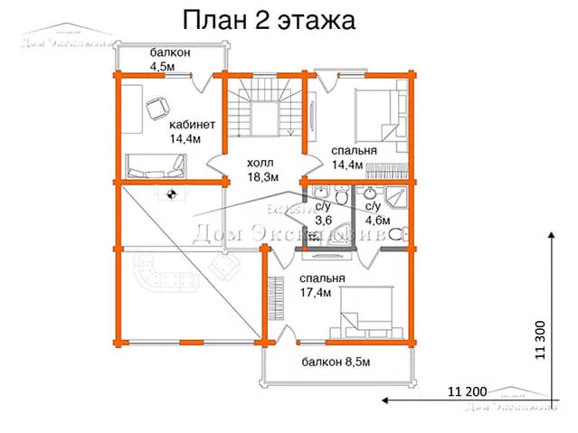 Проект дома из бруса с большой террасой "ДH-312" | 311 м² — изображение 6