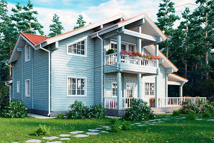 Проект двухэтажного дома с террасой "ДH-335" | 334 м² — изображение 1