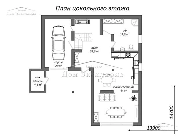Проект двухэтажного дома из бруса с террасой "ДH-165" | 165 м² — изображение 4