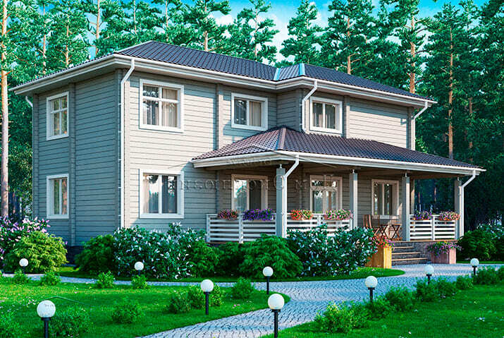 Проект интересного дома из бруса "ДH-242" | 241 м² — изображение 1