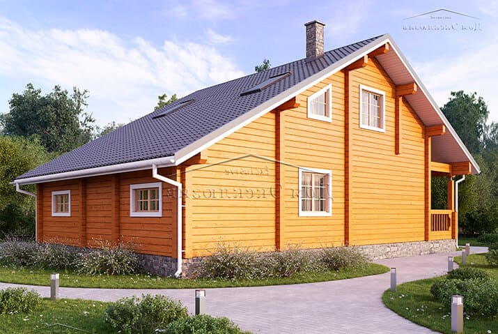 Проект шикарного двухэтажного дома из бруса "ДH-214" | 214 м² — изображение 2
