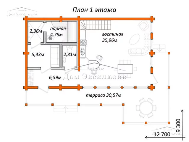 Проект вместительного дома из бруса "ДH-176" | 176 м² — изображение 4