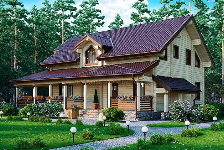 Проект двухэтажного семейного дома из бруса "ДH-291" | 290 м² — изображение 2