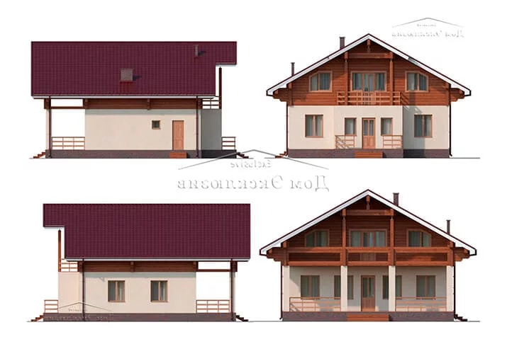 Проект двухэтажного красивого дома из бруса "КБ-227" | 227 м² — изображение 2