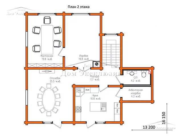 Проект современного семейного дома из бруса "ДH-814" | 813 м² — изображение 6