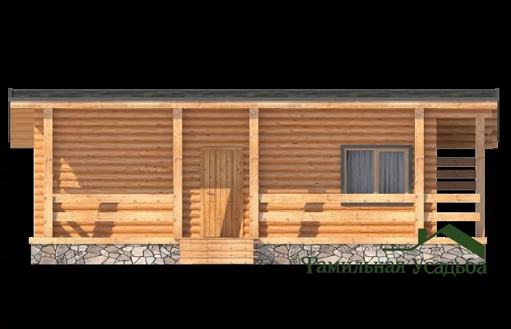 Проект дачной бани из бревна "Парус" | 65 м² — изображение 3