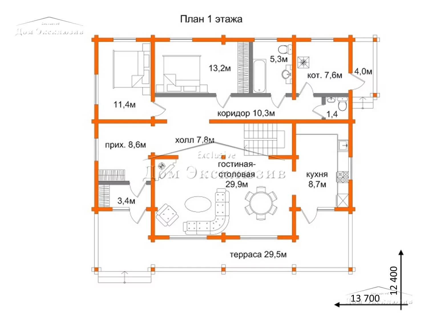 Проект загородного дома из бруса "ДH-325" | 324 м² — изображение 5